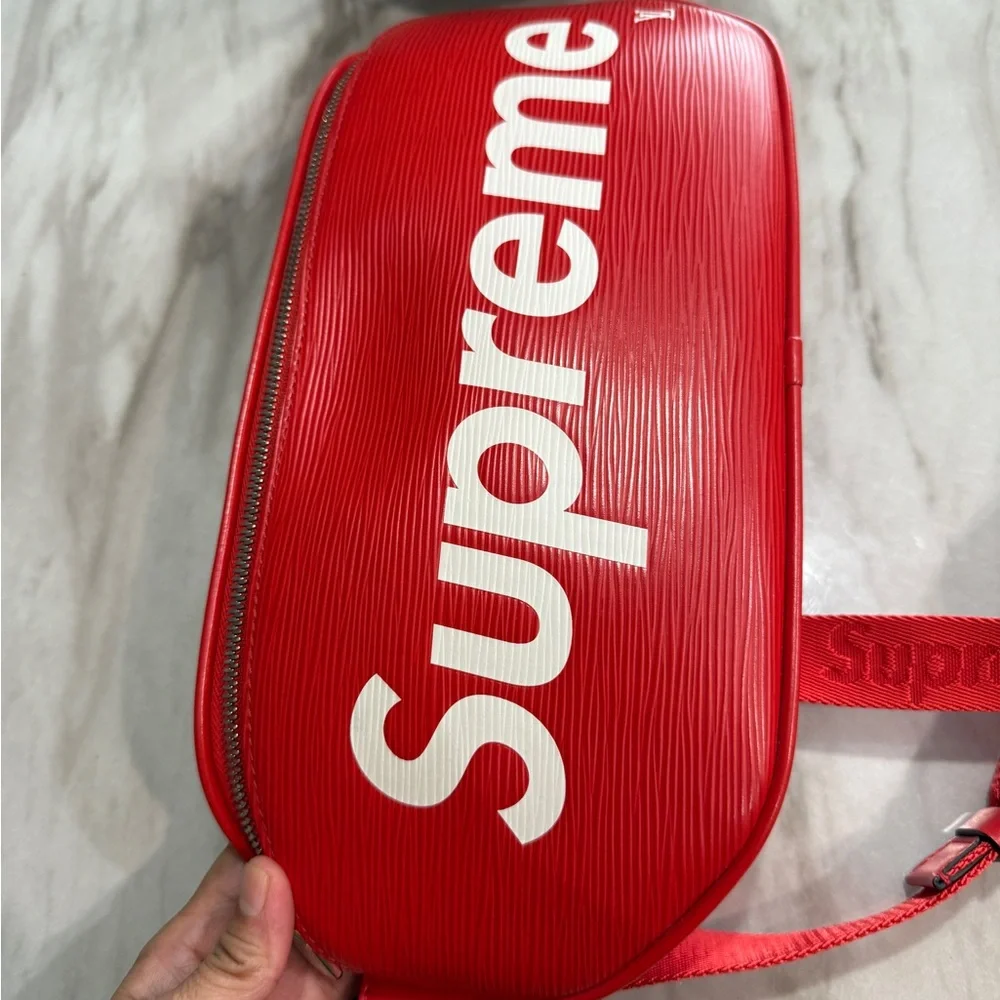 Supreme Collaboration Red Epi Leather Bumbag PM Bag